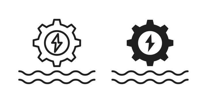 Hydraulic energy icons suitable for infographics, websites and print media and interfaces. Line vector icon.
