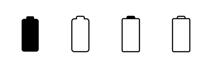 Battery icon set. battery charge level. battery charging icon