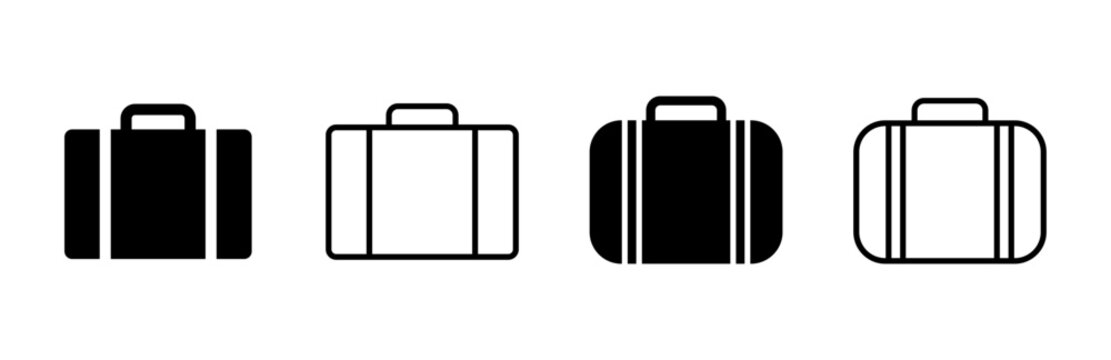 Briefcase icon set. suitcase icon. luggage symbol.