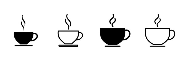 Coffee cup icon set. cup a coffee icon vector.