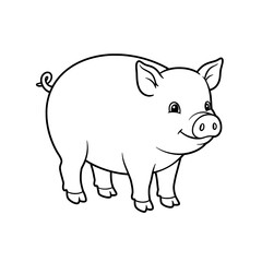 Obraz premium Cute Pig Outline