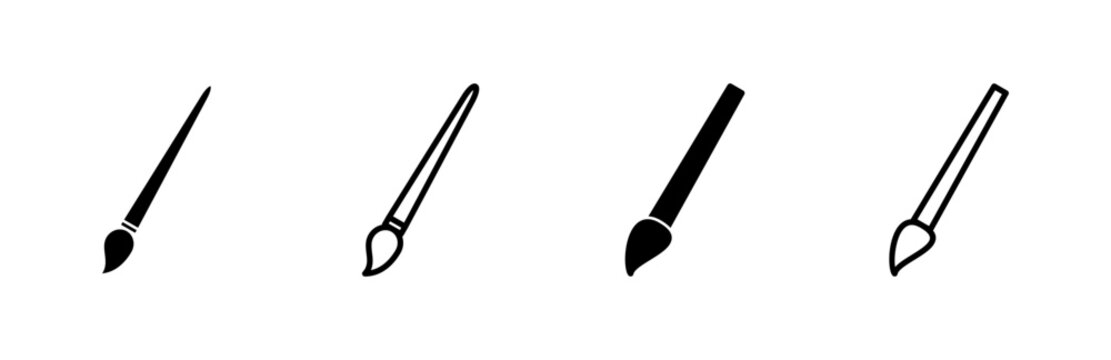 Paint icon set. paint brush icon vector. paint roller icon vector