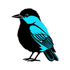 Obraz premium Stylized Black and Blue Bird Illustration