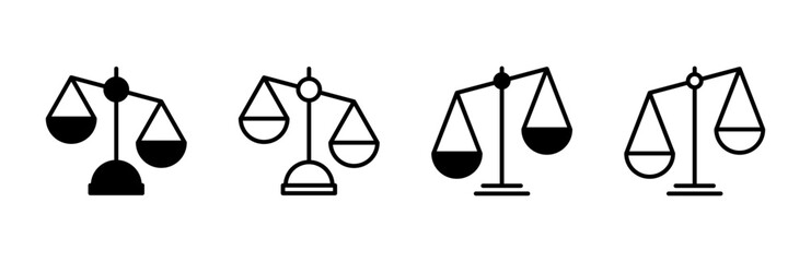 Scales icon set . Law scale icon. Justice sign
