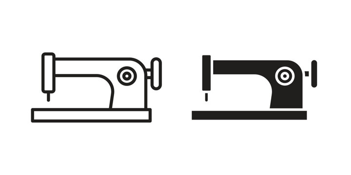 Old sewing machine icons suitable for infographics, websites and print media and interfaces. Line vector icon.