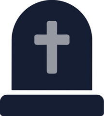 Obraz premium Simple Flat Style Grave Cross Symbol Memorial Cemetery Icon Illustration