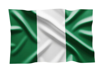 Obraz premium The flag of nigeria isolated on transparent background