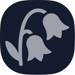 Simple Flat Lily of the Valley Floral Flower Icon Illustration