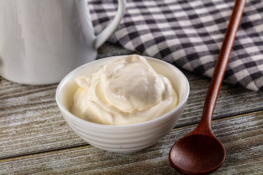 White organic natural cream sour
