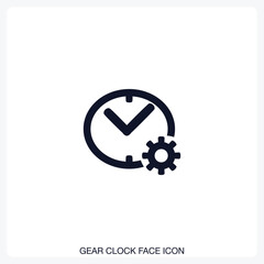 Obraz premium Gear Clock Face Icon