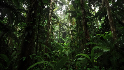 Thicket of Greenery in Rainforest
