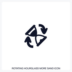 Obraz premium Rotating Hourglass More Sand Icon