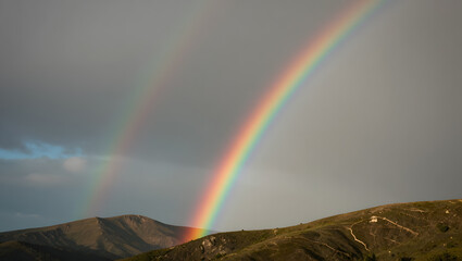 Rainbow Over Mountains
