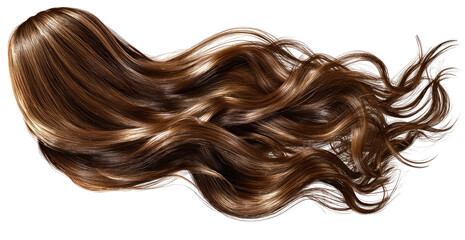 Naklejka premium Flowing, glossy, and layered strands of brown and golden hair with depth and highlights