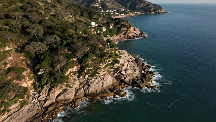 Coastal View with Small Village