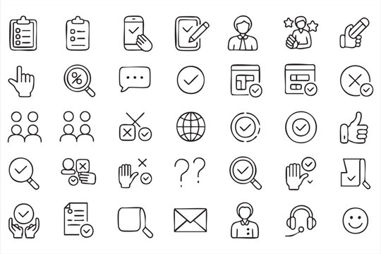 Feedback and Confirmation Line Icons for App Interfaces