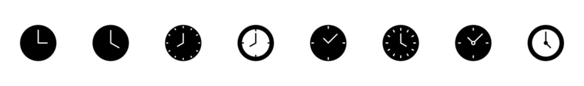 Clock icon vector isolated on white background. Time icon vector. Clock vector icon