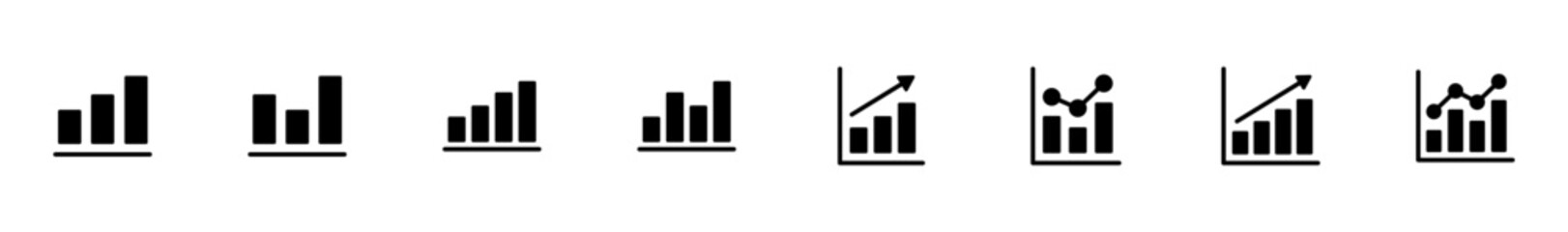 Growing graph Icon vector isolated on white background. Chart icon. Graph vector