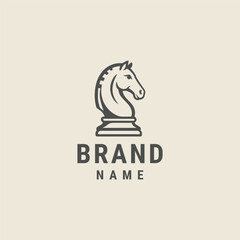 Chess horse logo template