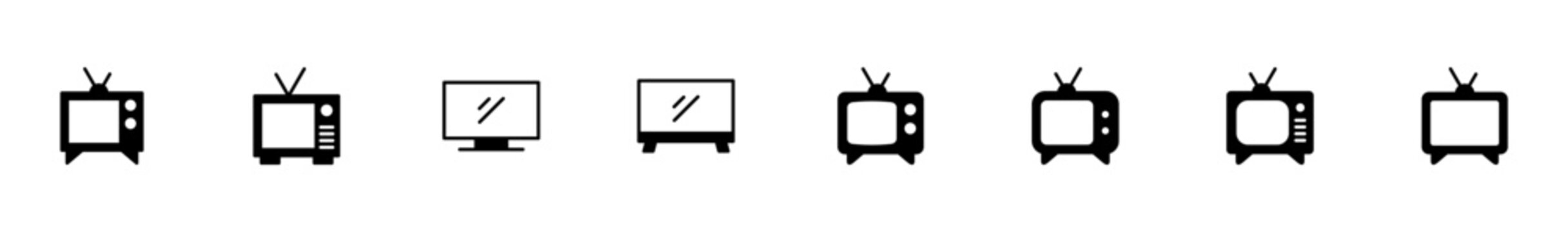 TV icon vector isolated on white background. Television icon