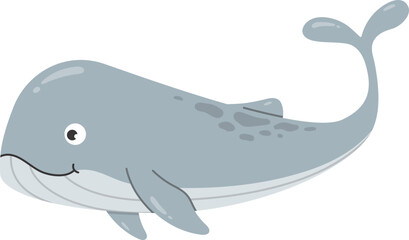 Obraz premium Cute Cartoon Whale Illustration for Kids Drawing