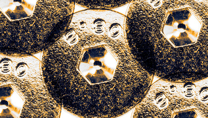 close up of a golden necklace