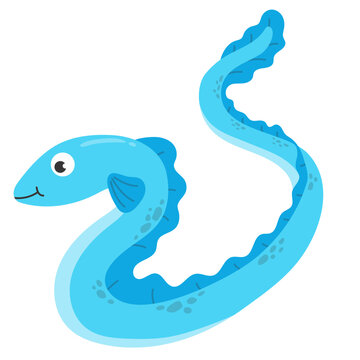 Cute Cartoon Sea Eel Illustration with Playful Style