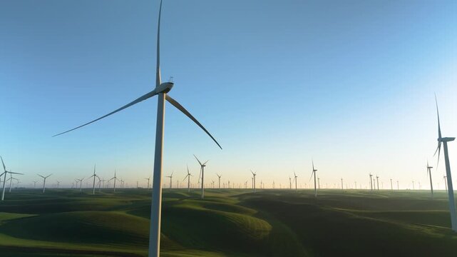Wind Turbines Farm Sunrise