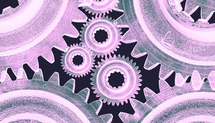 close up of gears