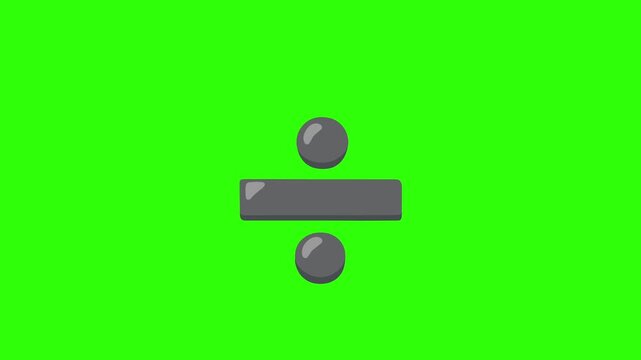 Division Symbol on Green Screen for Educational and Mathematical Content.