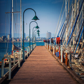 View of pier over sea against sky