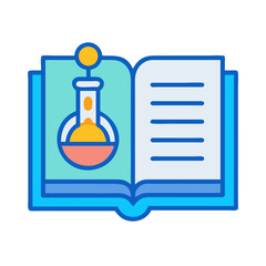 Chemistry book with test tube illustration for learning science