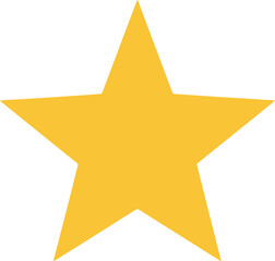 Obraz premium A solid yellow fivepointed star shape on a white background