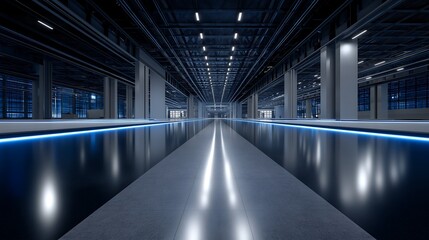 Digital Twin Factory Visualization Showing Physical and Virtual Industrial Space
