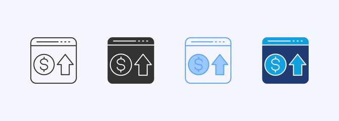 Monetization Icon Set Multiple Style Collection