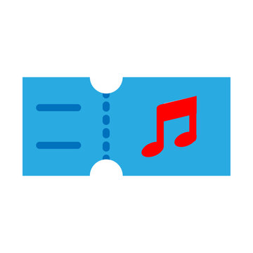 Concert Ticket Vector Flat Icon Design