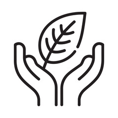 Obraz premium a leaf being held by two hands