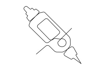 Diabetes measurement icon continuous one line art drawing medical element isolated