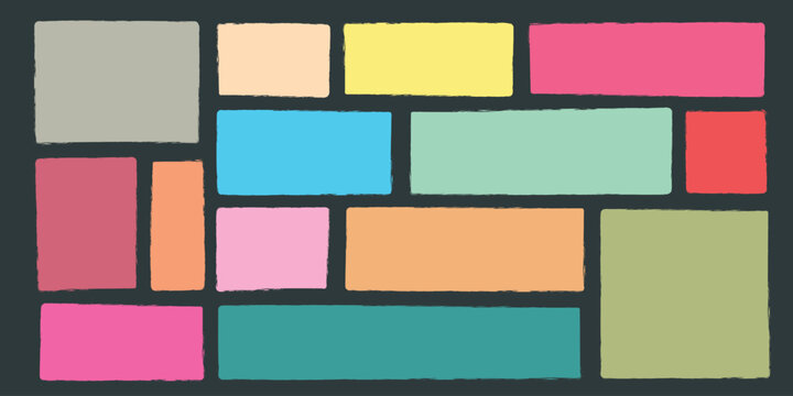 Abstract colourful Layout Blocks with Handcut Edges