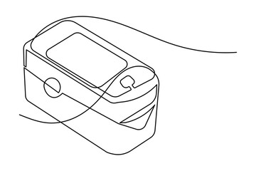 Simple outline illustration of pulse oximeter continuous single line art design