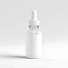 White plastic spray bottle isolated on gray background minimal