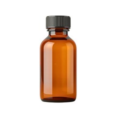 Obraz premium Amber glass bottle empty minimalist product packaging design mockup