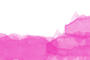 Pink Watercolor Bottom Border with Textured Splashes