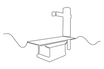 Radiology machine symbol continuous outline drawing simple style health element