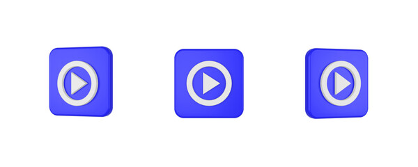 Fototapeta premium audio video play circle 3D icon isolated on background
