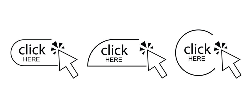 hand drawn click here vector illustration