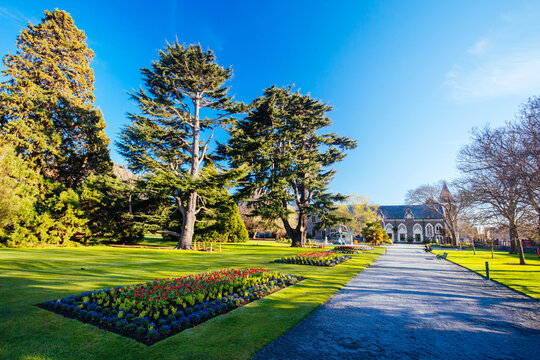 A warm spring day in Christchurch Botanic Gardens in New Zealand