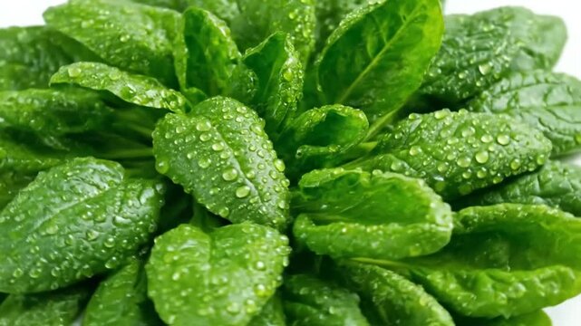 Fresh macro closeup of organic green peppermint leaves isolated on a white background showcasing the healthy herbal aroma of this garden plant used as a natural spice for tea and medicine