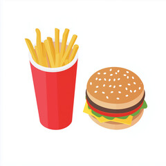 Fast food combo meal icon representing takeaway food, restaurant menu and food delivery services