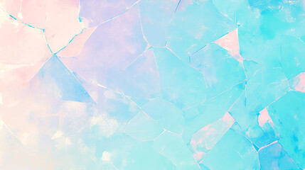 ひび割れた水色とピンクのパステルカラーの背景